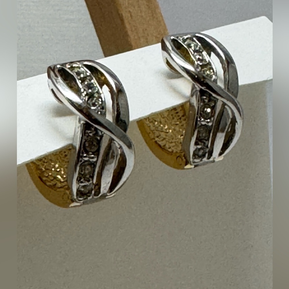 Silver and Gold huggie Earrings